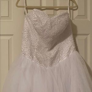 Pearl accented white wedding gown